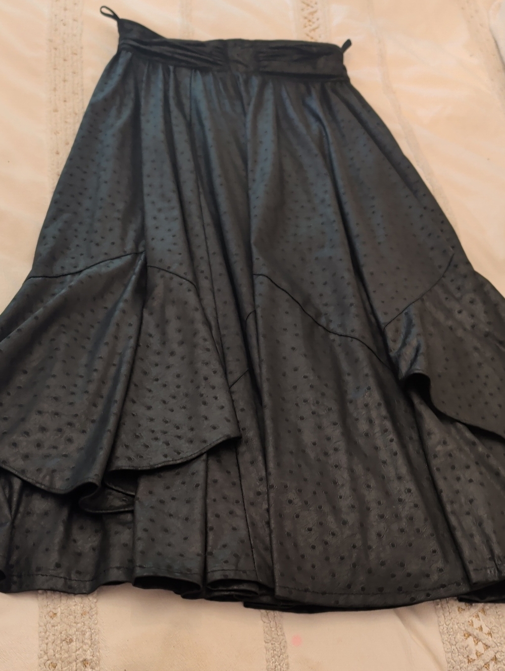 Black Polka Dot A-Line Skirt